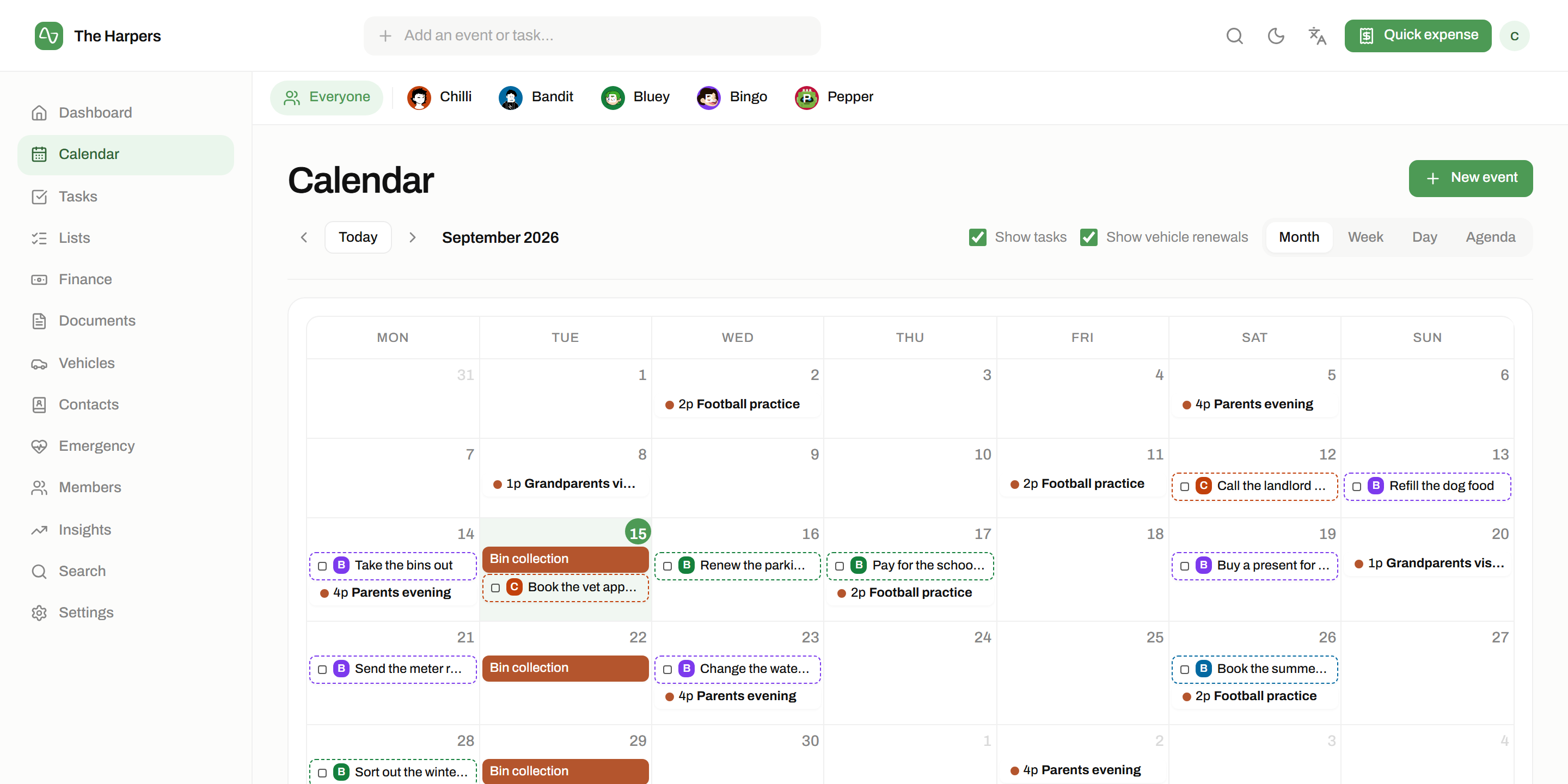 The calendar module in isna
