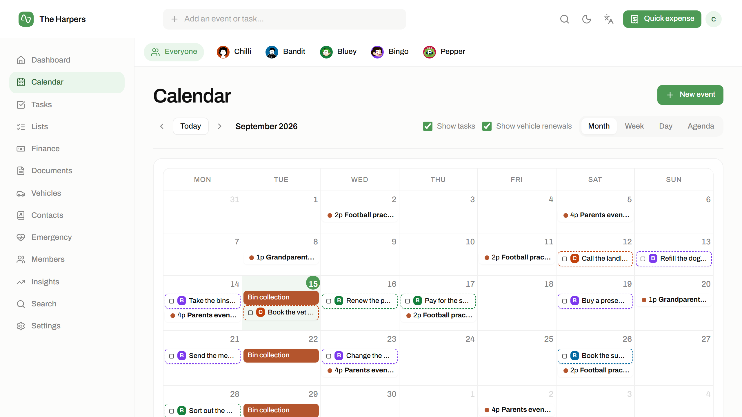 The calendar module in isna