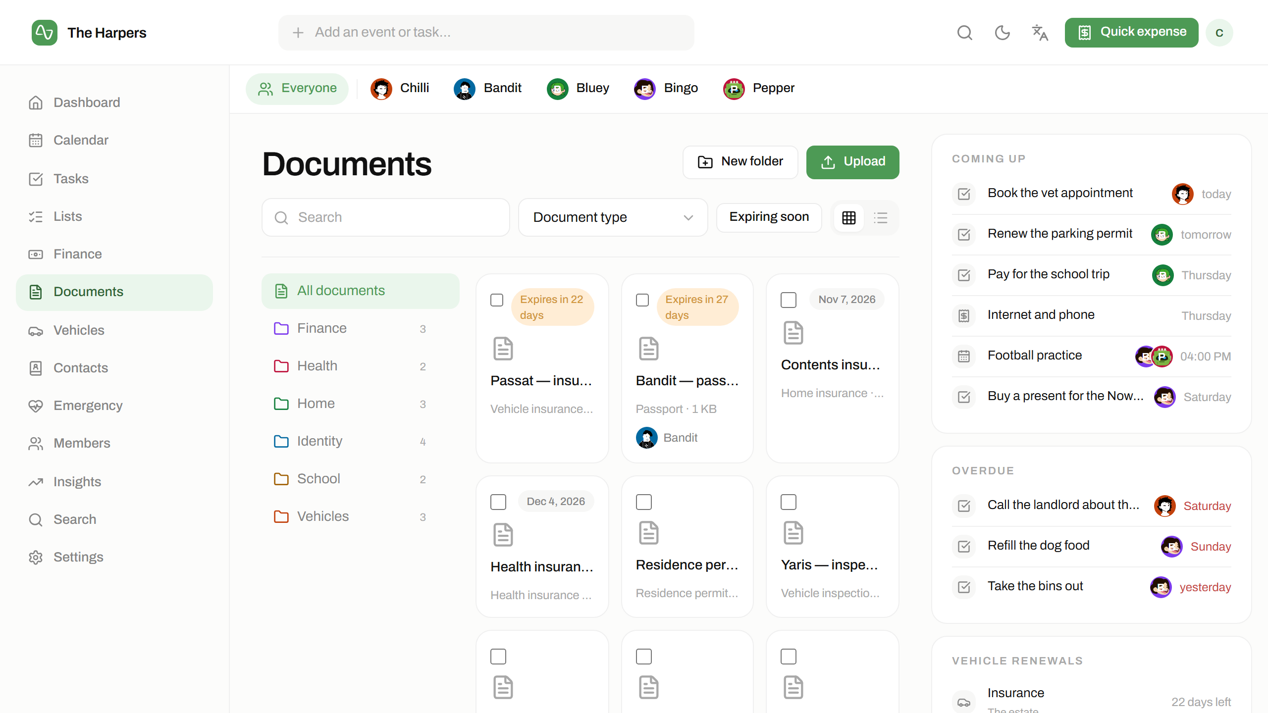 The documents module in isna