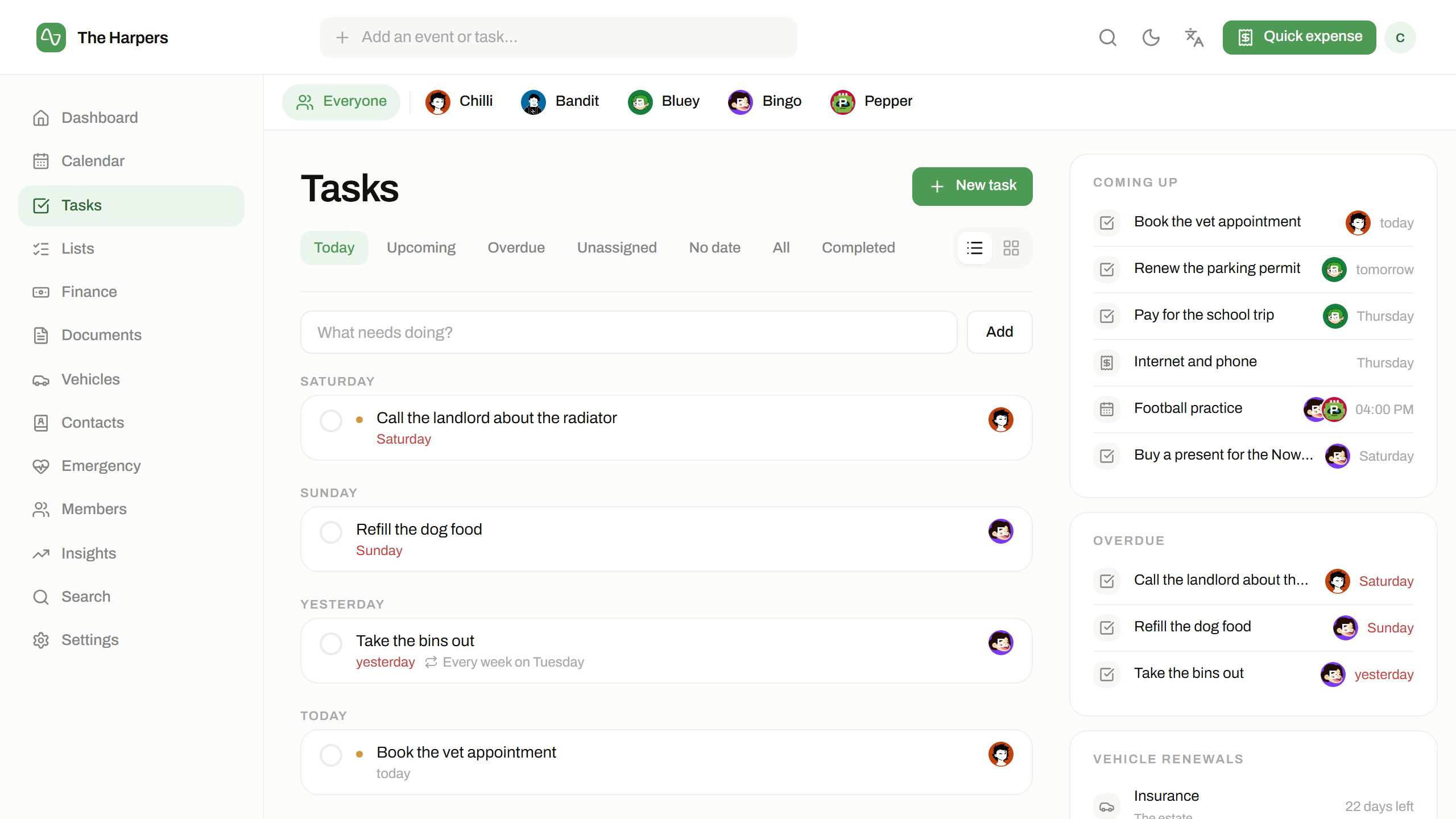 The tasks & lists module in isna