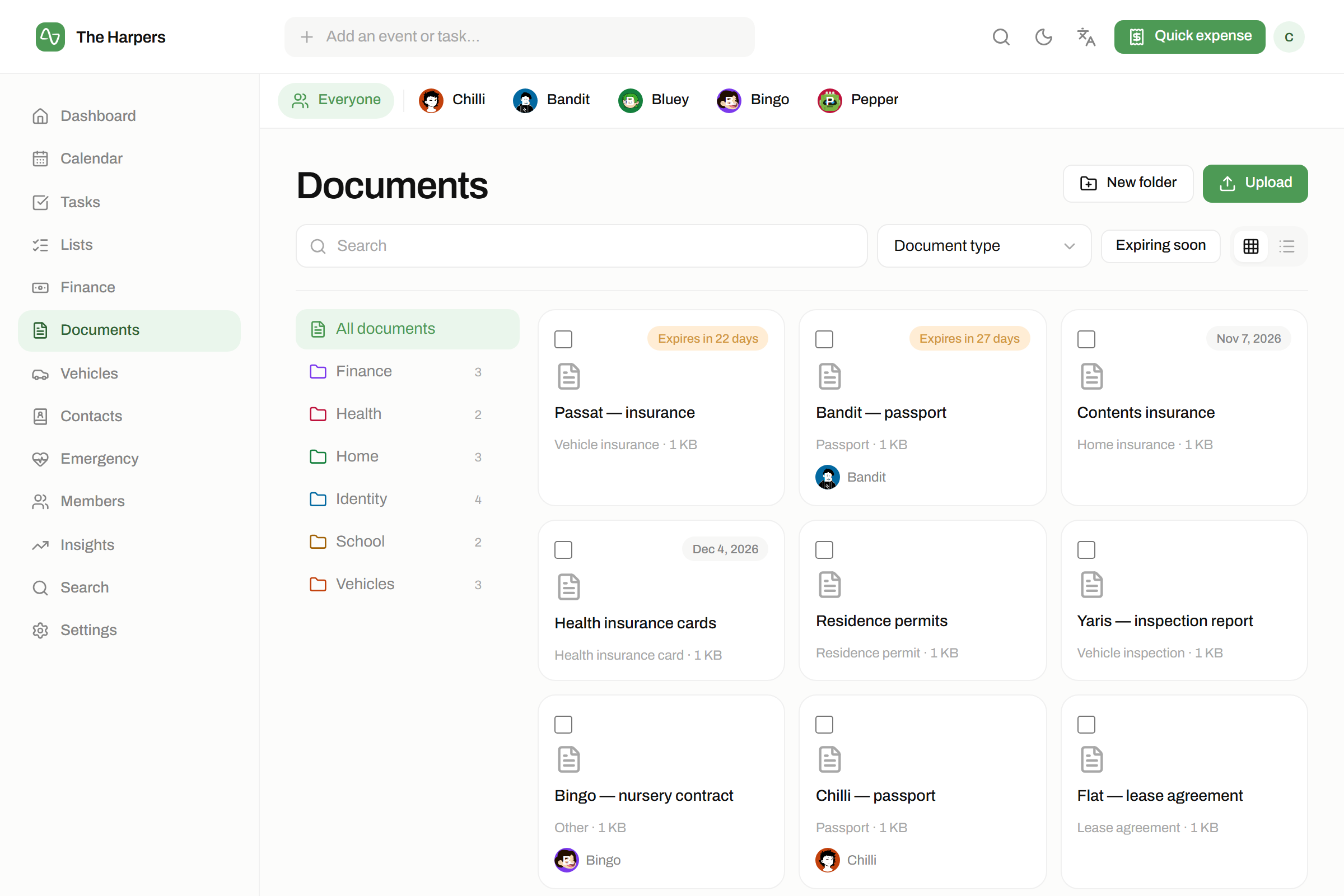 The documents module in isna — Folders, tags and versions